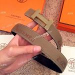 2018 Copy Hermes Brown&Black Reversible Belt Unisex Belt
